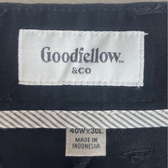 Goodfellow Straight Chino Pants Mens 40 X 30 Black New Stretch - Picture 6 of 11